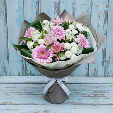 Букет цветов из:  Герберы, Альстромерии и Хризантемы в Ябедино