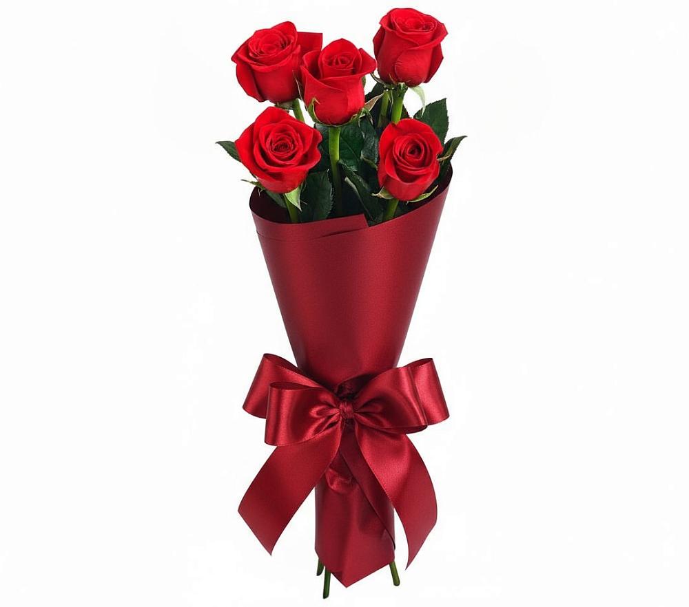 Букет 5 Красных роз Эдлесс Лав в Ябедино