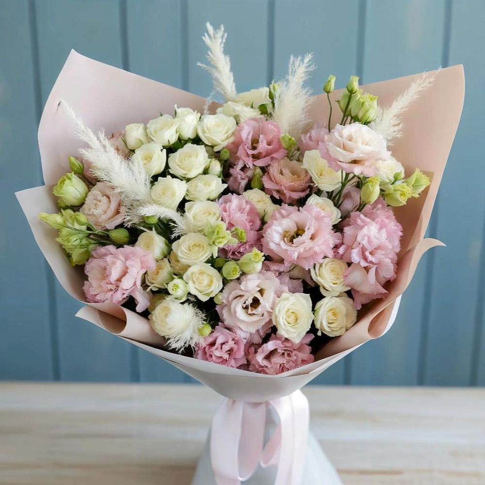 Букет цветов из: Альстромерии и Розы в Ябедино