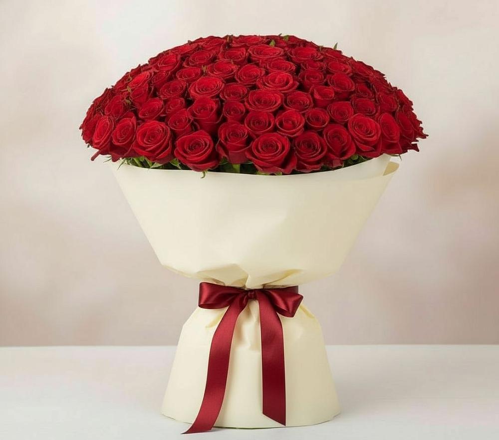 Букет 101 Красная роза Милано в Ябедино