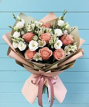 Букет цветов из:  Розы, Альстромерии и Лизиантусы #REPLACE_PRED# Ябедино