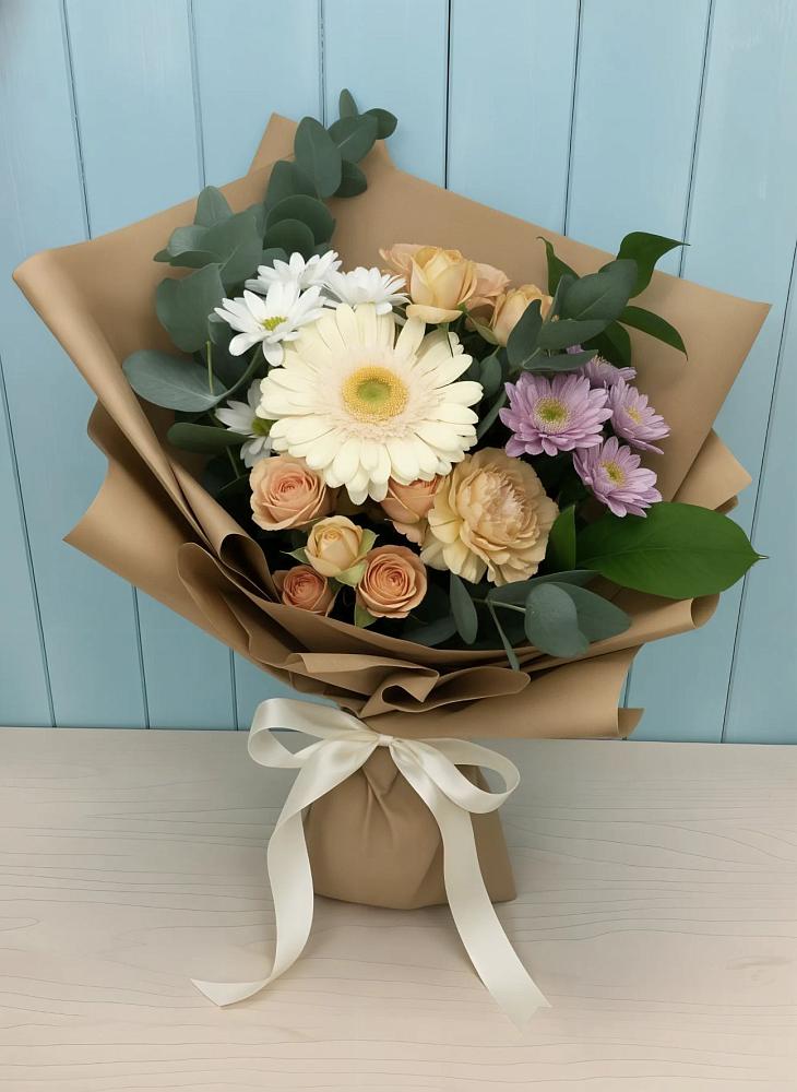 Букет цветов из: Герберы и Хризантемы в Ябедино