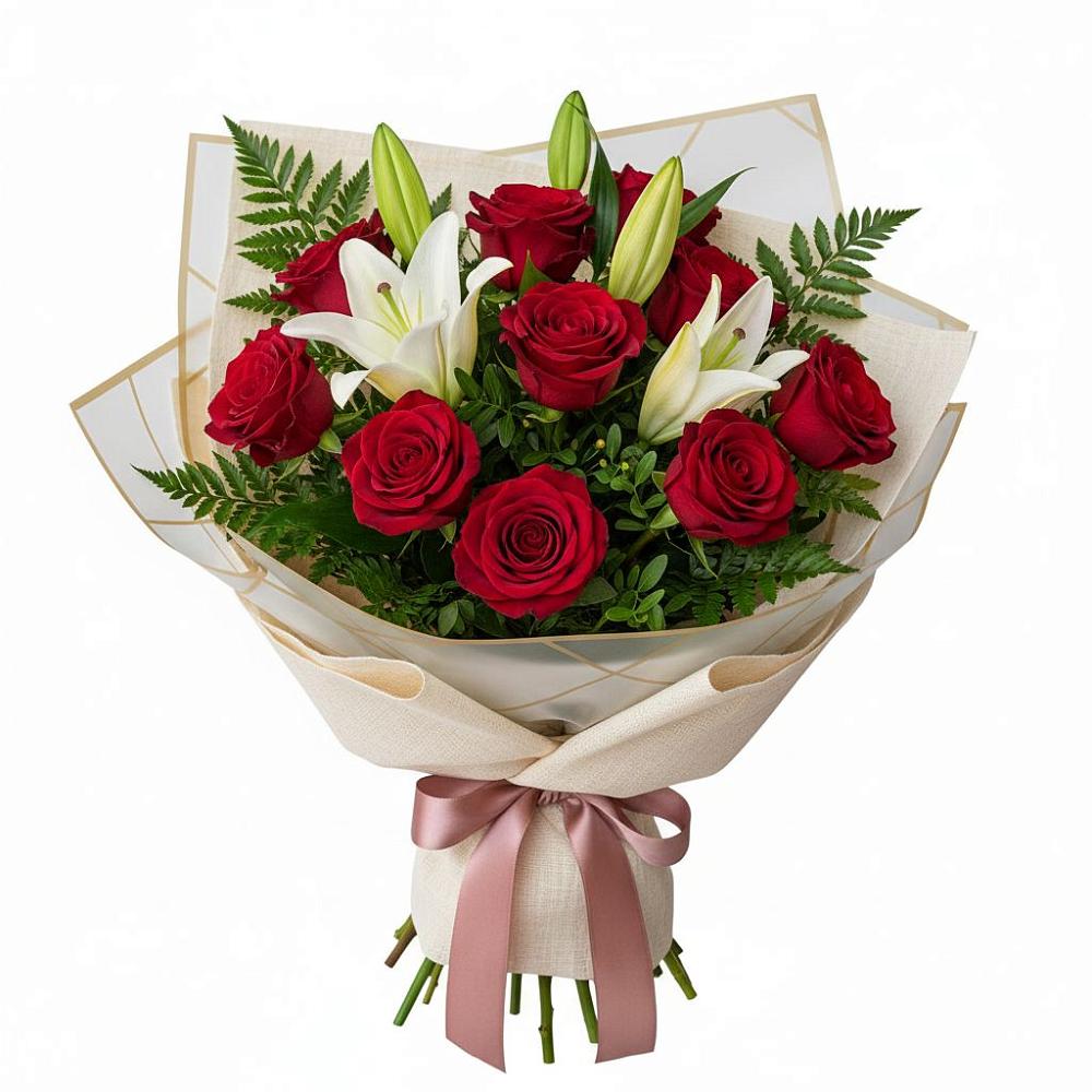 Букет цветов из: Лилии и Розы в Ябедино