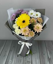 Букет цветов из:  Розы, Герберы и Хризантемы в Ябедино