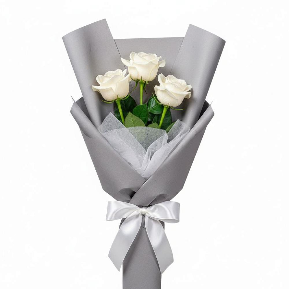 Букет 3 белые розы в Ябедино
