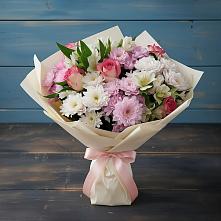 Букет цветов из:  Хризантемы, Альстромерии и Розы #REPLACE_PRED# Ябедино