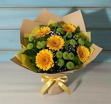 Букет цветов из:  Герберы и Хризантемы в Ябедино