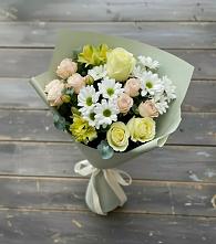 Букет цветов из:  Альстромерии, Розы и Хризантемы в Ябедино