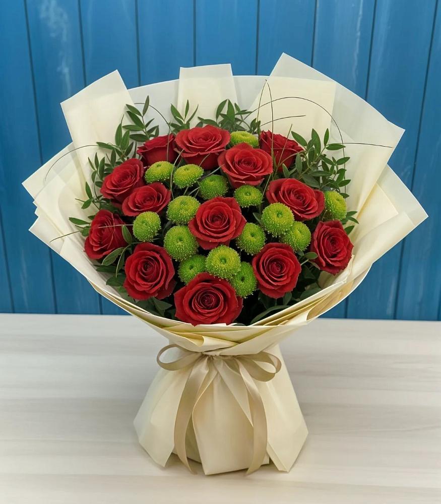 Букет цветов из: Розы и Хризантемы в Ябедино